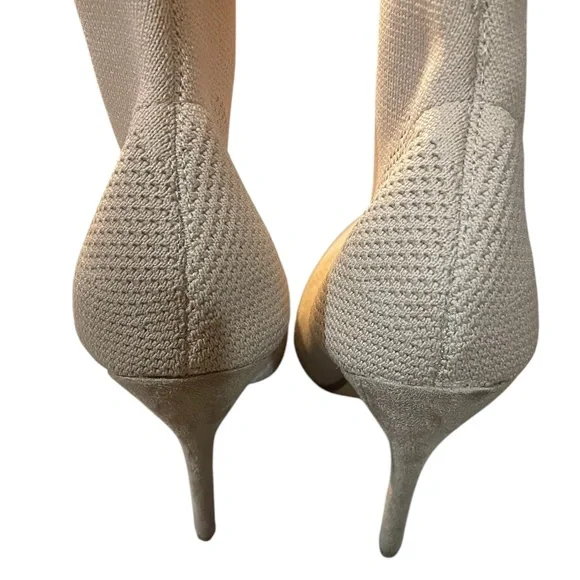 Beige, Knit Stiletto heels,Ankle Boots,Booties, Boots, Size 7 - Picture 5 of 11